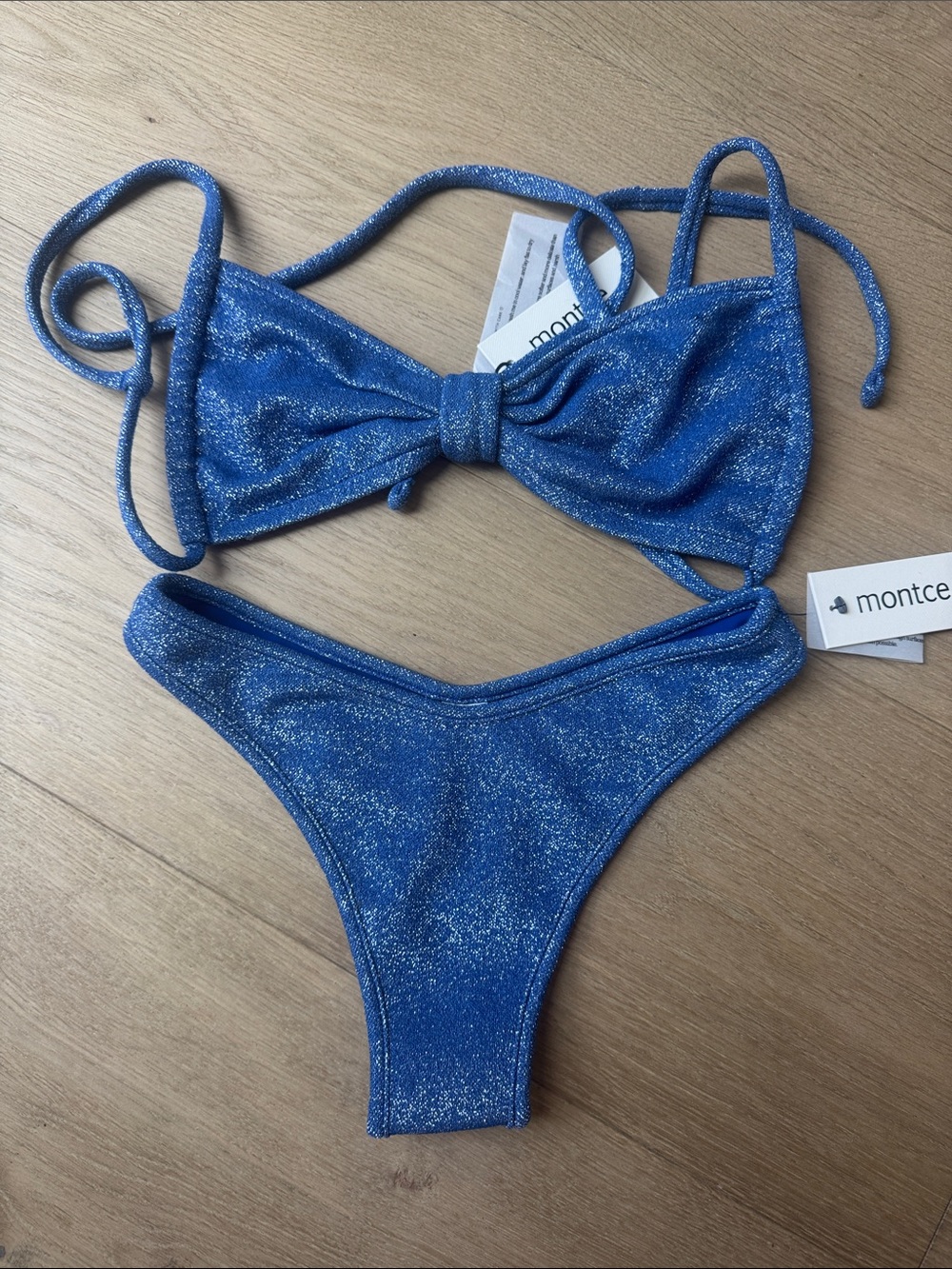 NWT Montce Sky Sparkle Blue Bikini Set